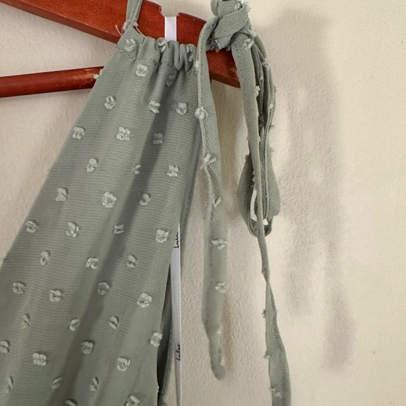 Lulu's Green Ruched V-Neck Maxi Gown - Picture 7 of 11